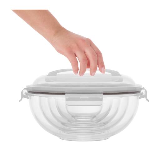 JoyJolt® Black Glass Mixing Bowls Set